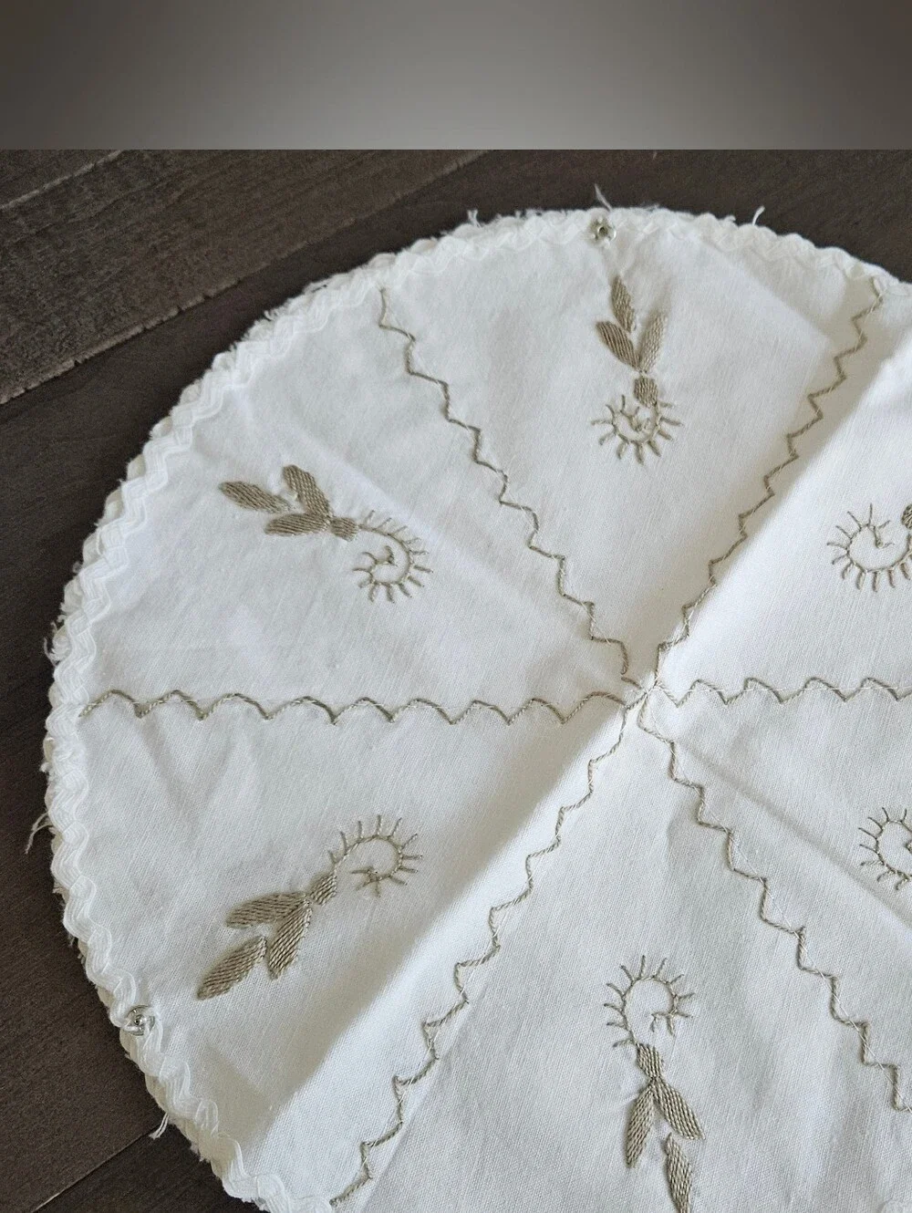 Vintage Fabric Linen Dinner Roll Biscuit Bread Warmer Holder Floral Embroidered